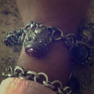 Vintage Etruscan Italian Charm Bracelet  Charm